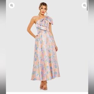 Elegant Floral Mac Duggal One-Shoulder Dress